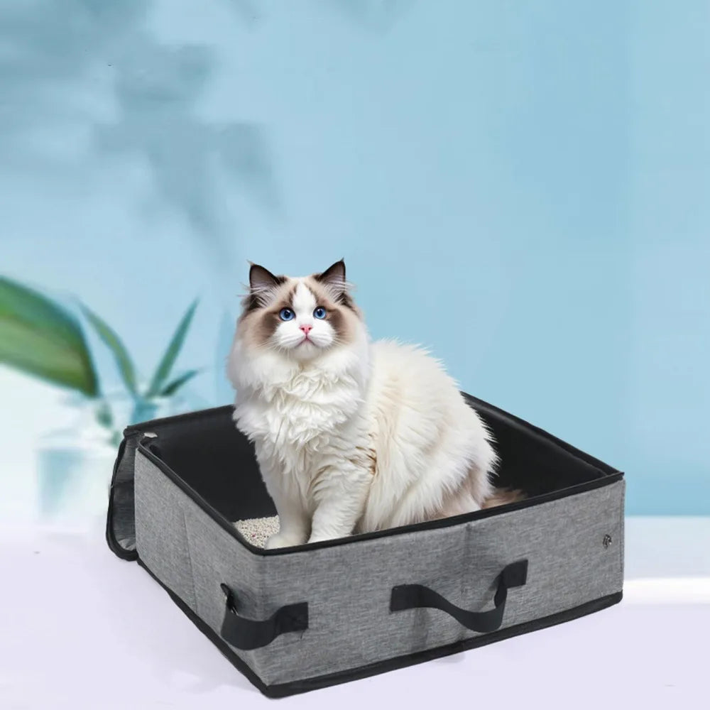 Arenero portátil plegable para gatos – Tamaño de viaje