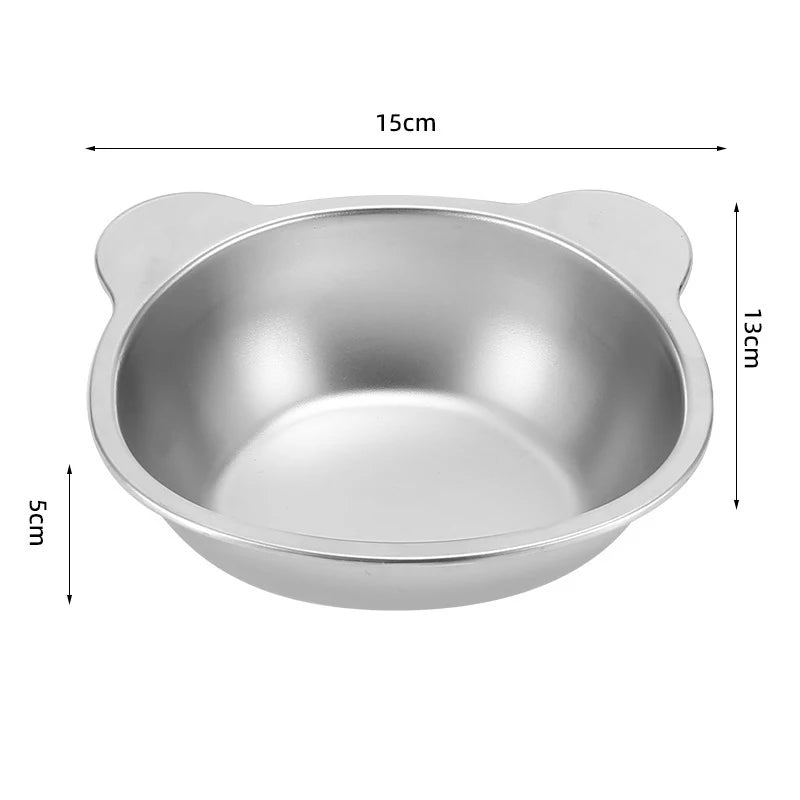 Comedero elevado e inclinado de acero inoxidable para gatos
