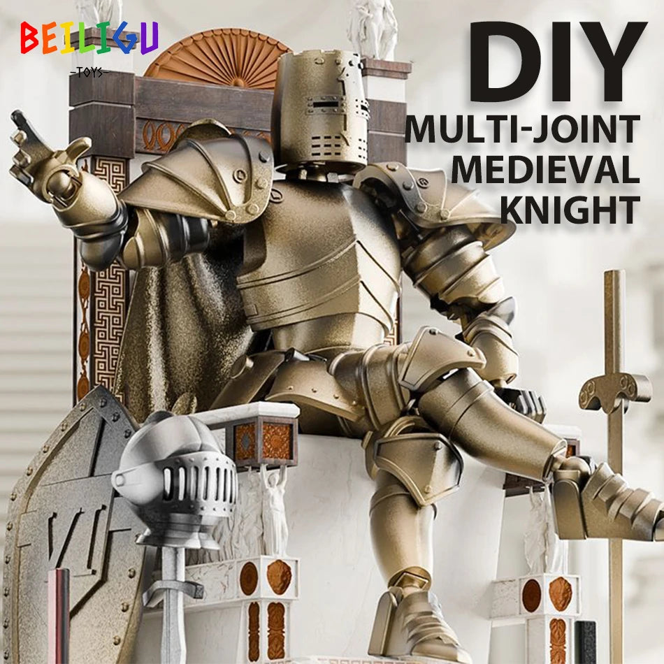Figura de acción de caballero medieval: guerrero articulado multiarticulación