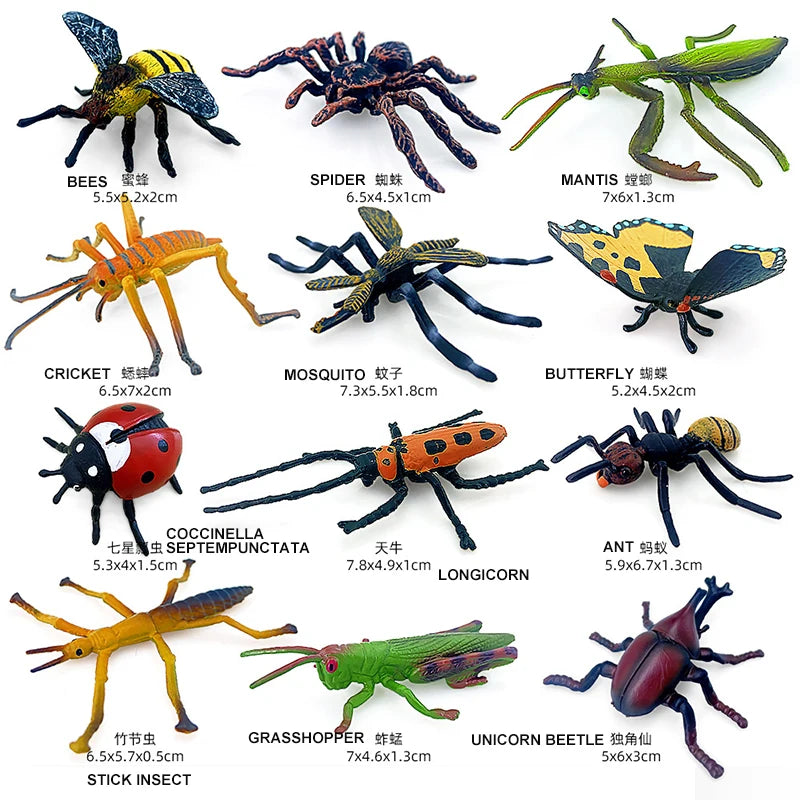 Wild Insect Figure Set – 12 Realistic Bug Models
