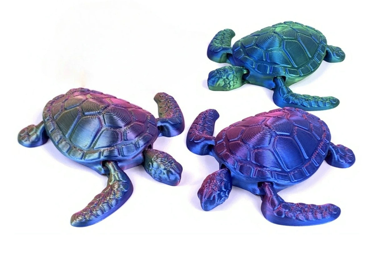 Figura de tortuga articulada: juguete impreso en 3D para niños