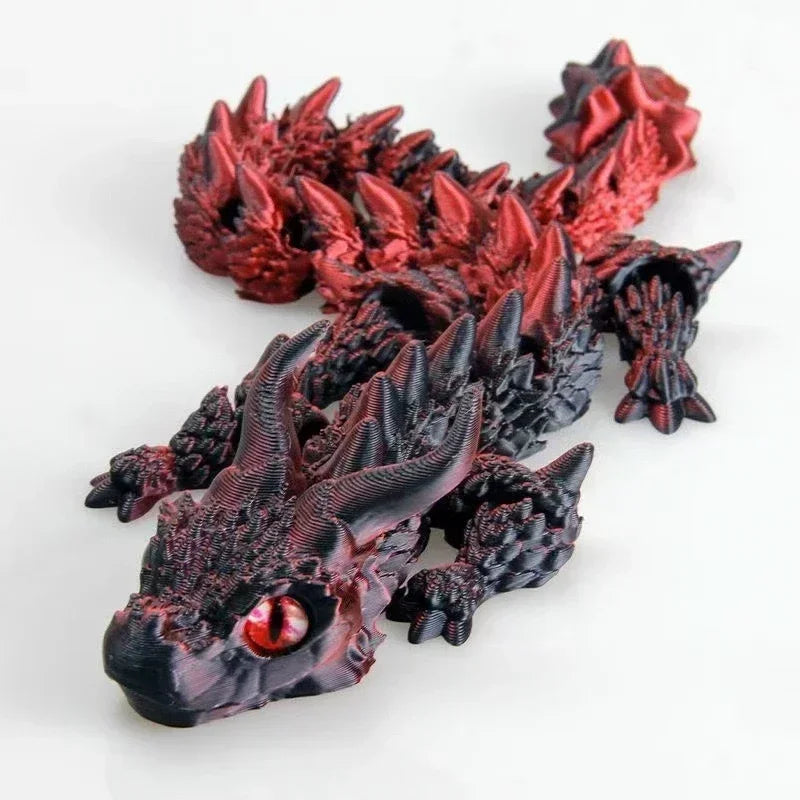 Dragón de cristal radiante – Figura articulada impresa en 3D