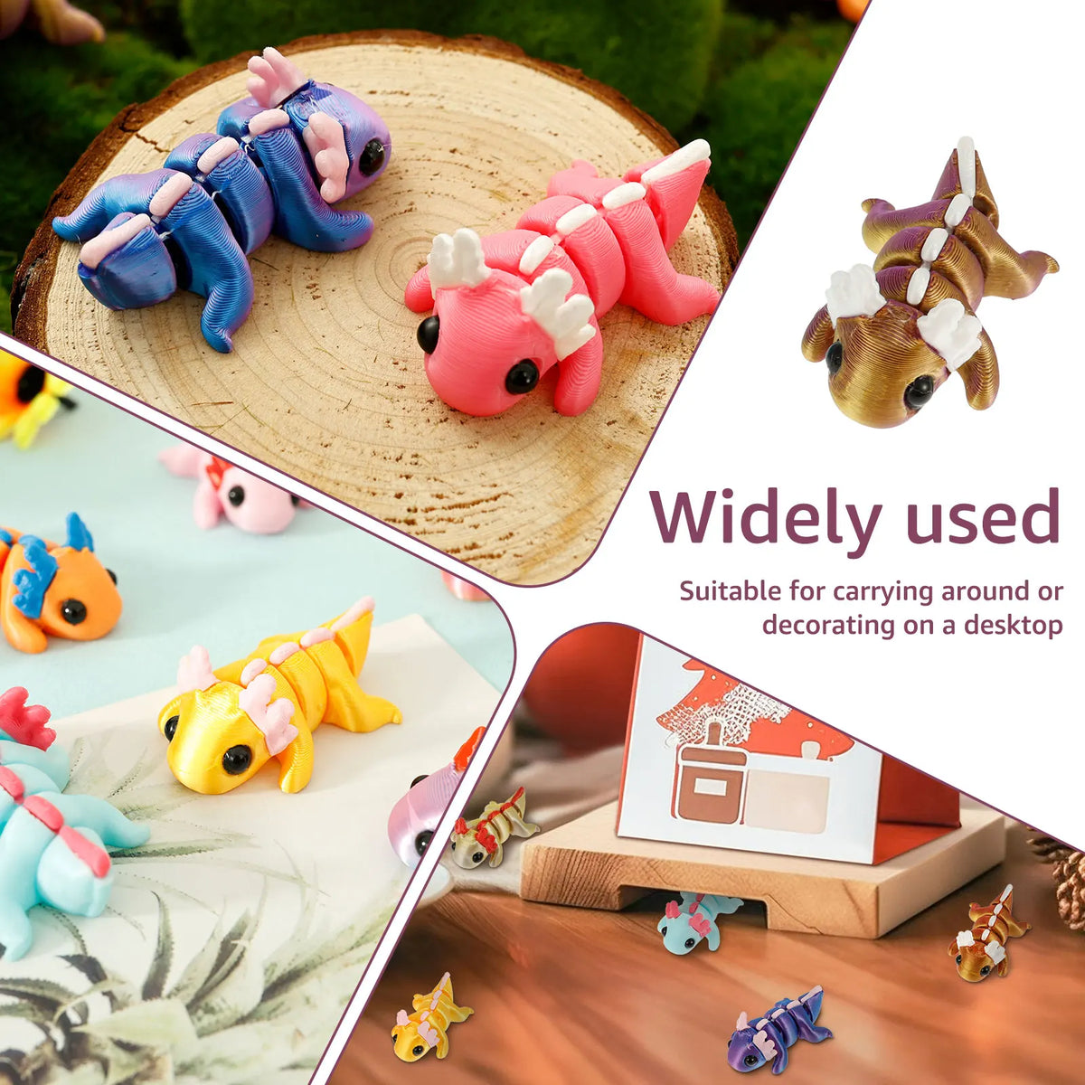 Figuras de ajolote articuladas: mini set impreso en 3D