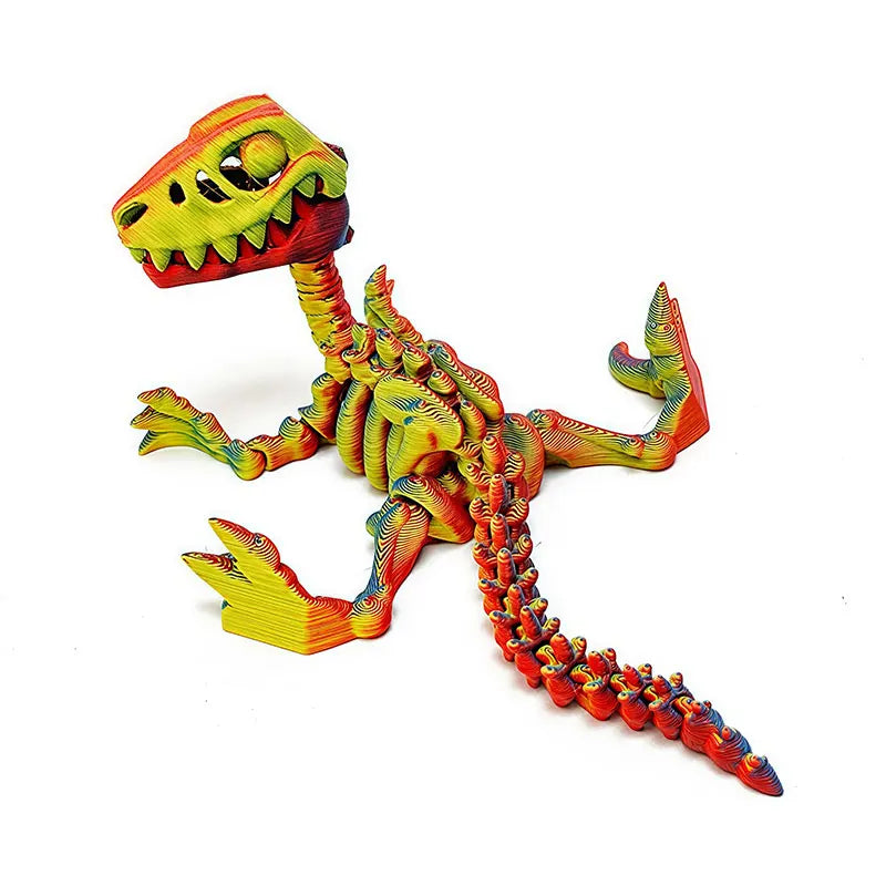 Esqueleto de Velociraptor: Mini figura de dinosaurio impresa en 3D