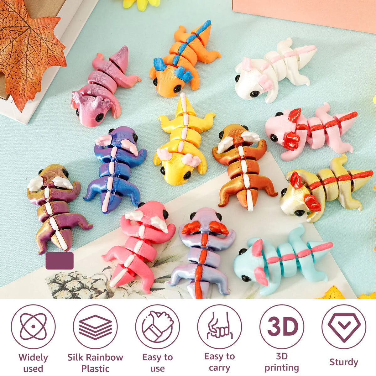 Figuras de ajolote articuladas: mini set impreso en 3D
