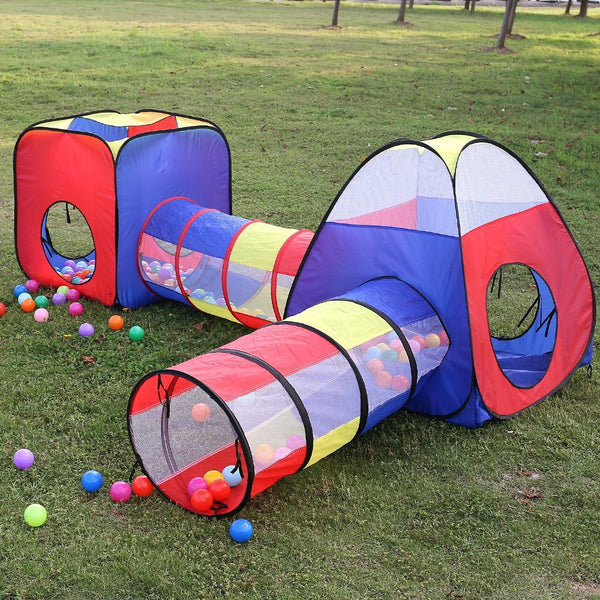 Tienda de campaña infantil con piscina de bolas - Casita de juegos plegable para interiores y exteriores