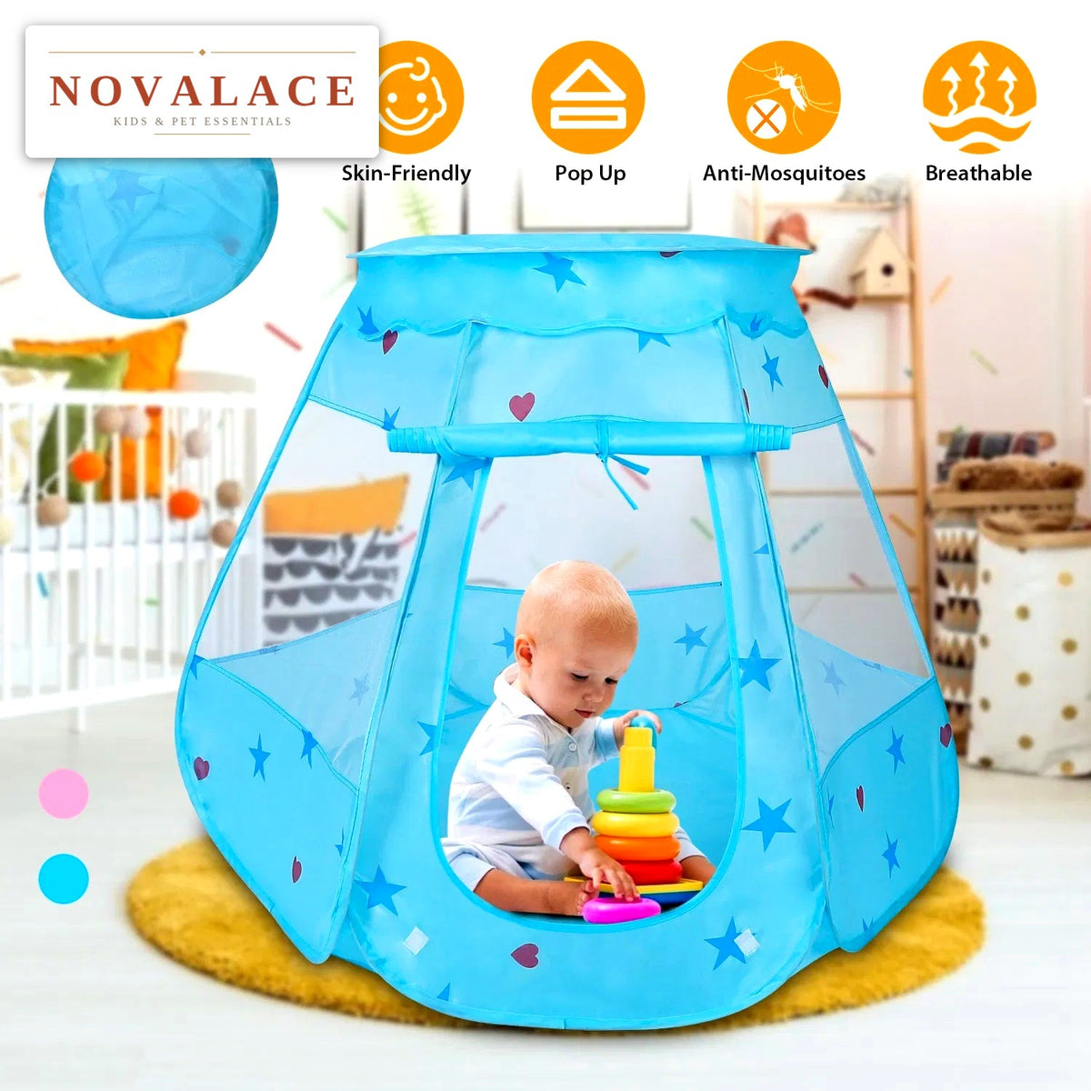NOVALACE - Princess Castle Pop-Up Play Tent